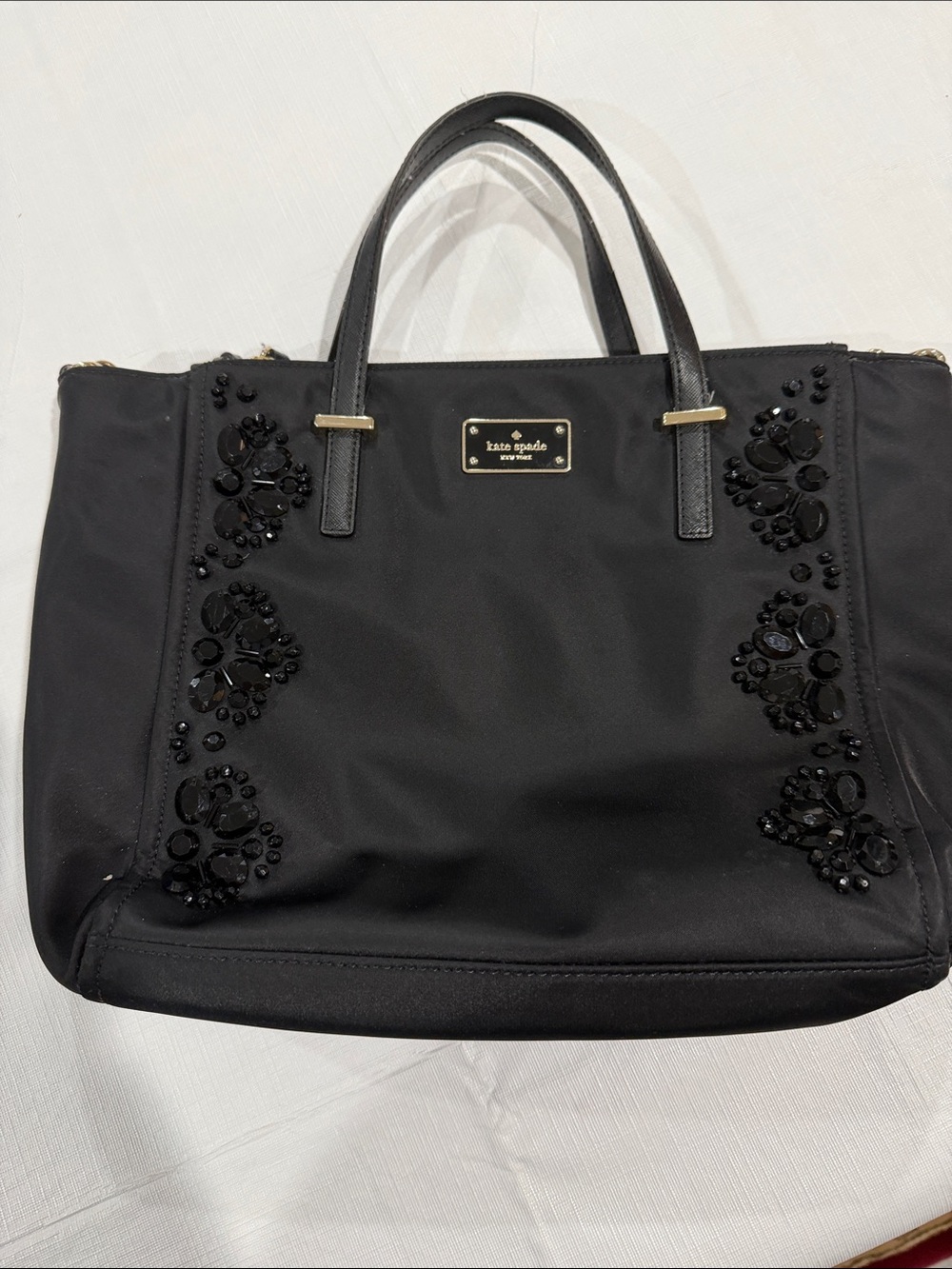 kate spade Black Beaded Tote Bag